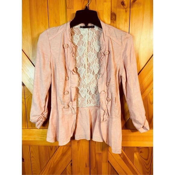Maurices Womens Shirt Jacket Size S pink Long Sleeve Open Front (4504) - Picture 1 of 6